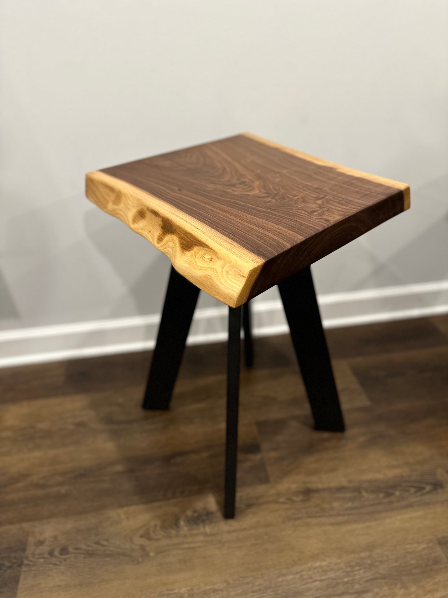 Walnut Live Edge End Table