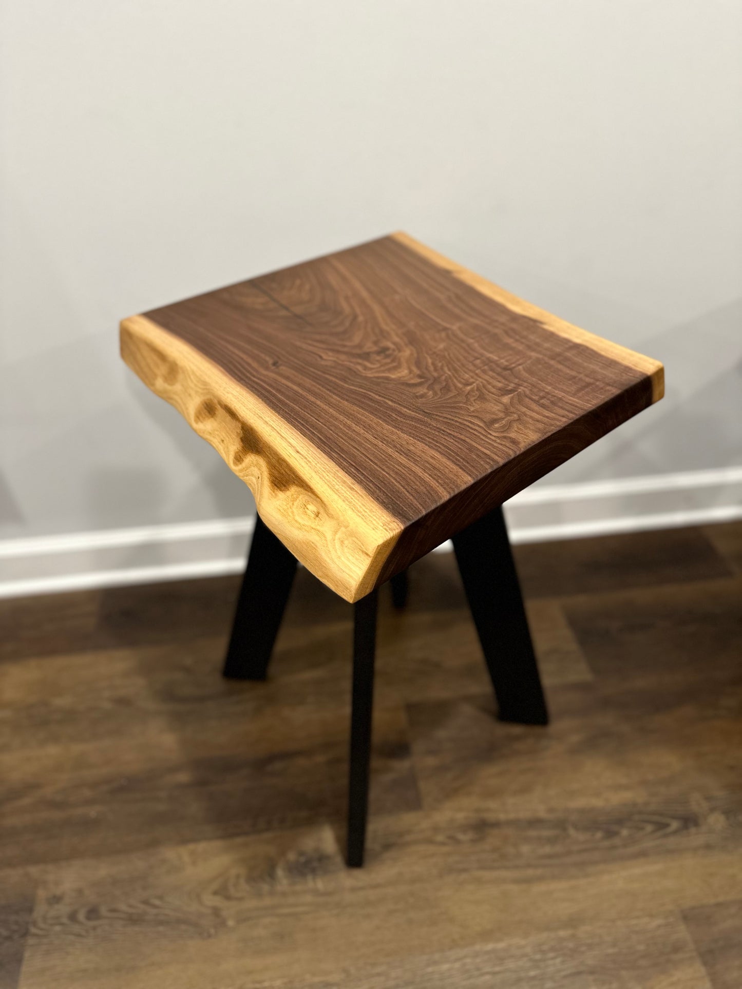 Walnut Live Edge End Table