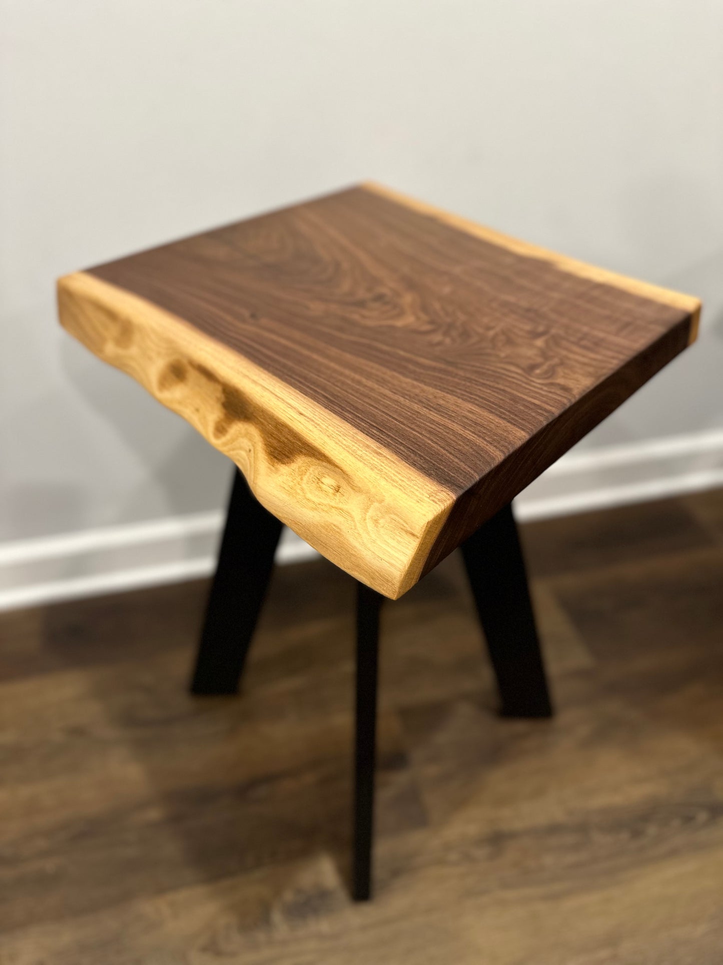 Walnut Live Edge End Table
