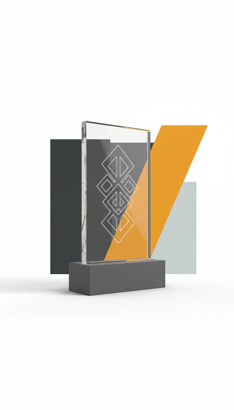 Acrylic award plaque with personalized energy