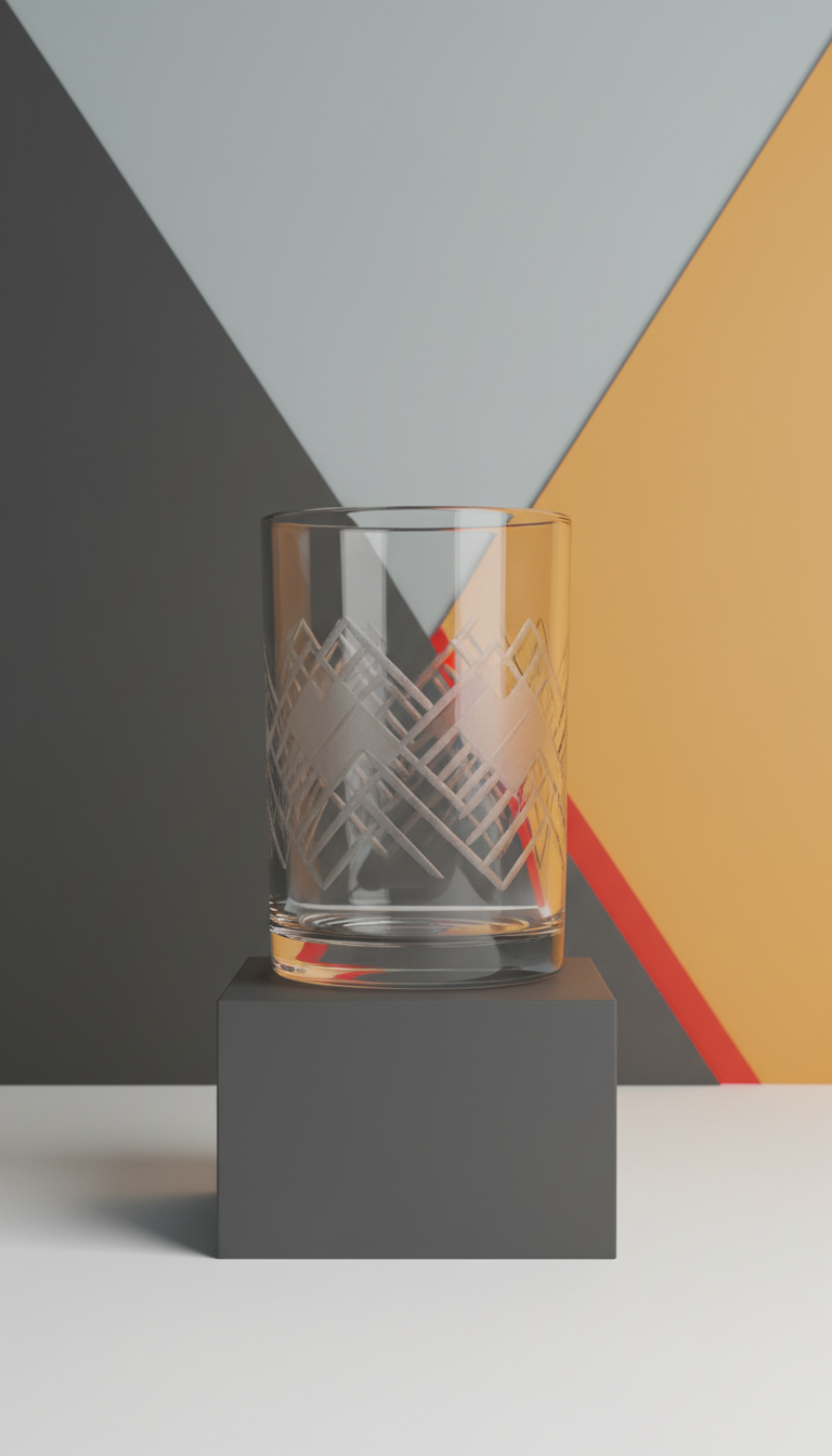 Laser-etched glass tumbler for statement sipping