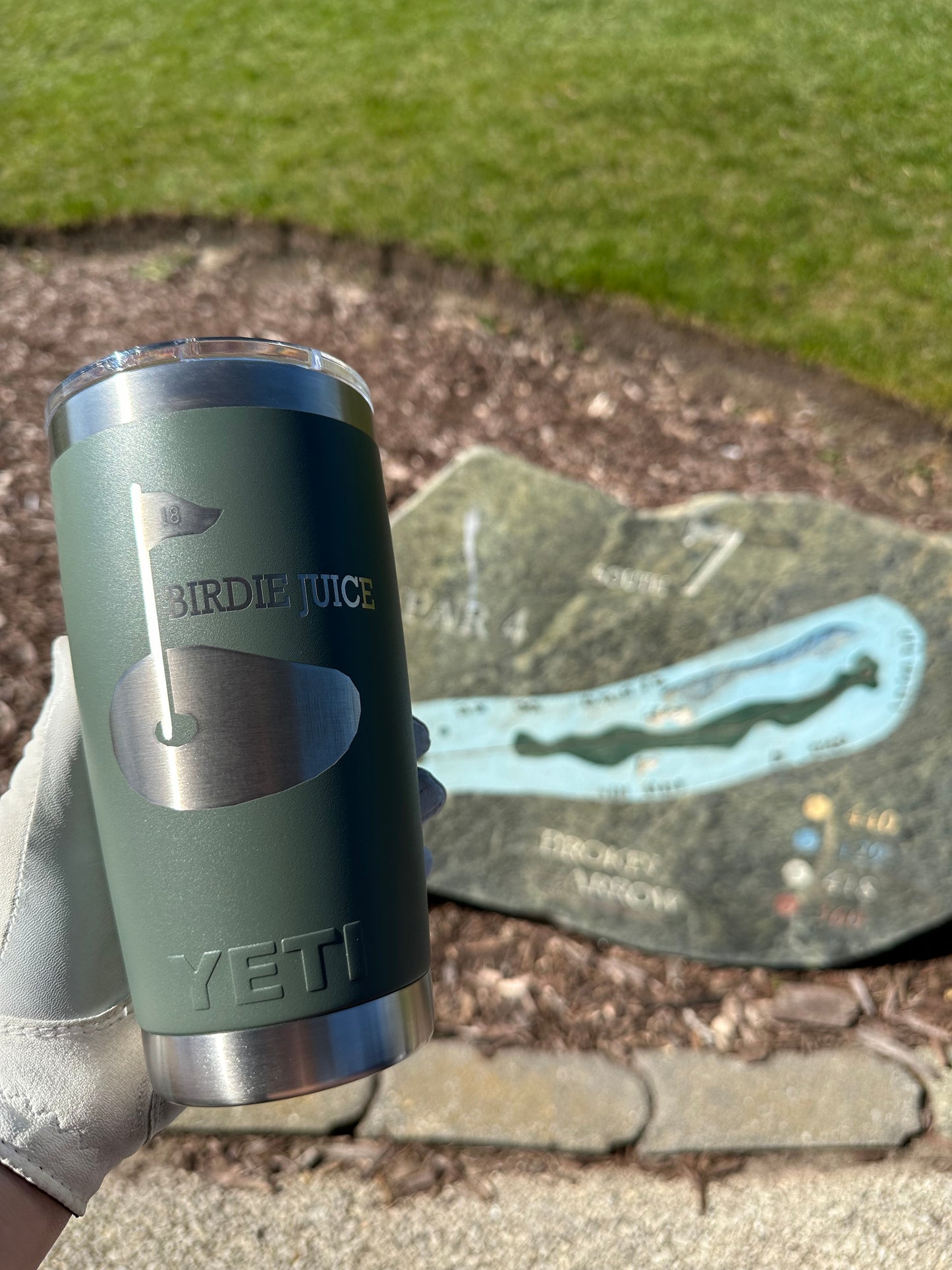 Laser Engraved 20oz Yeti Tumbler - Golf Birdie Juice