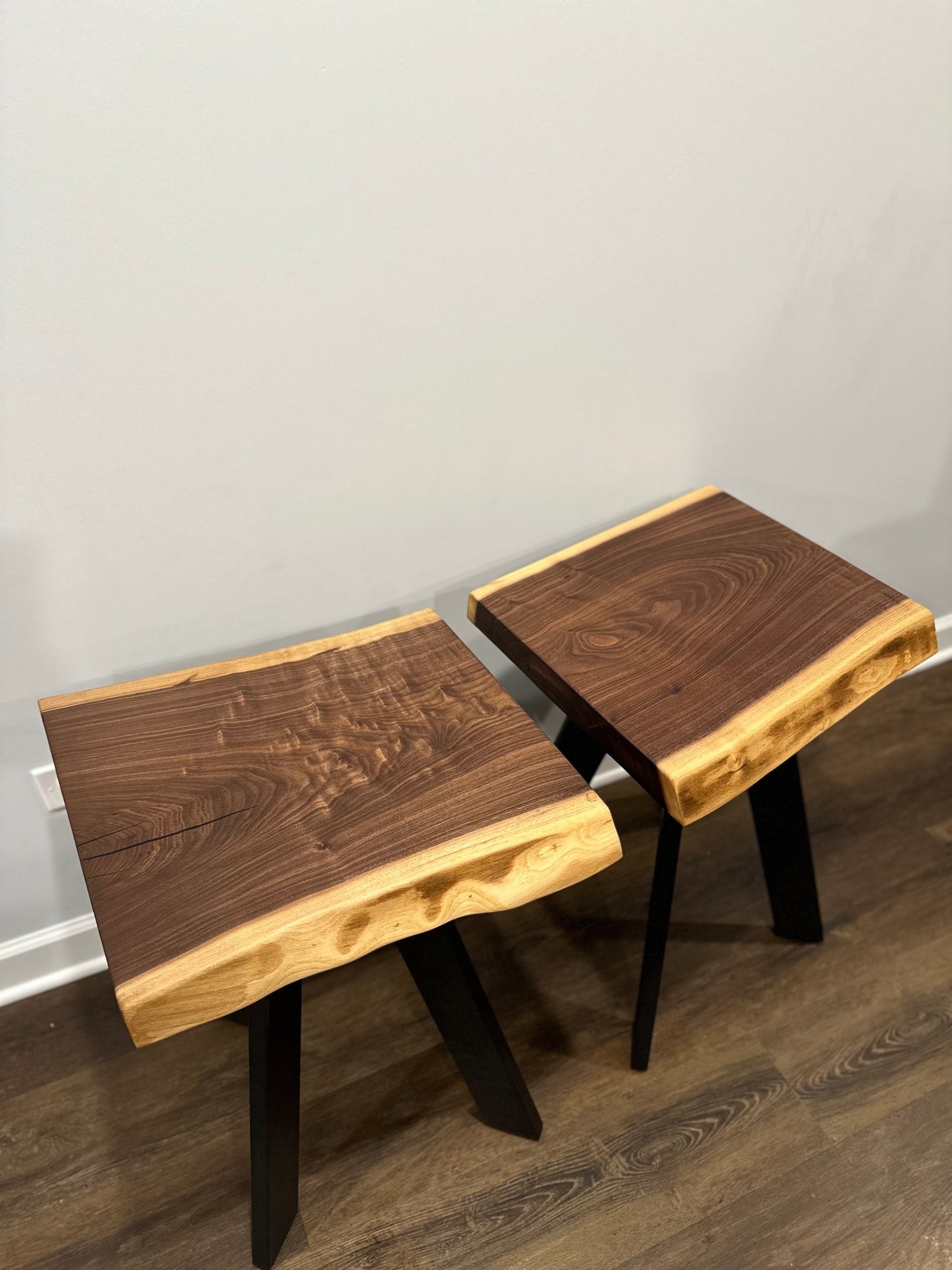 Walnut Live Edge End Tables