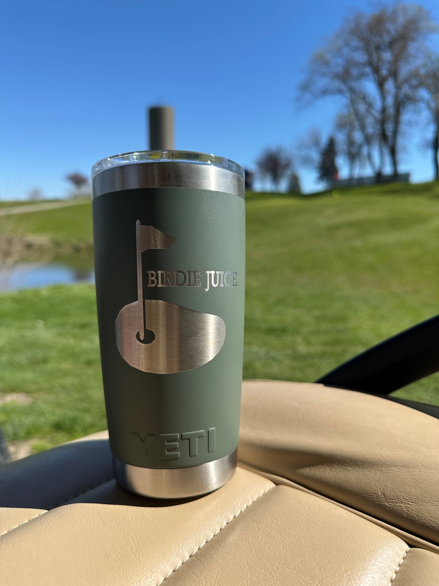 Laser Engraved 20oz Yeti Tumbler - Golf Birdie Juice