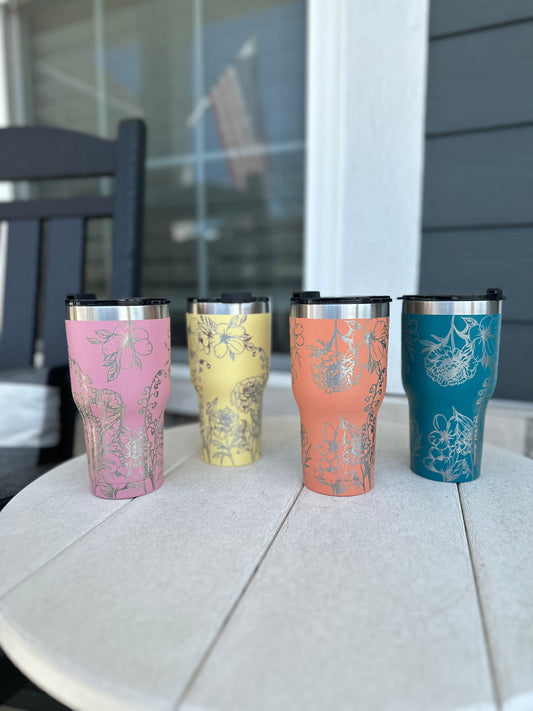 Rtic 20oz Tumbler- Floral Wrap Laser Engraved