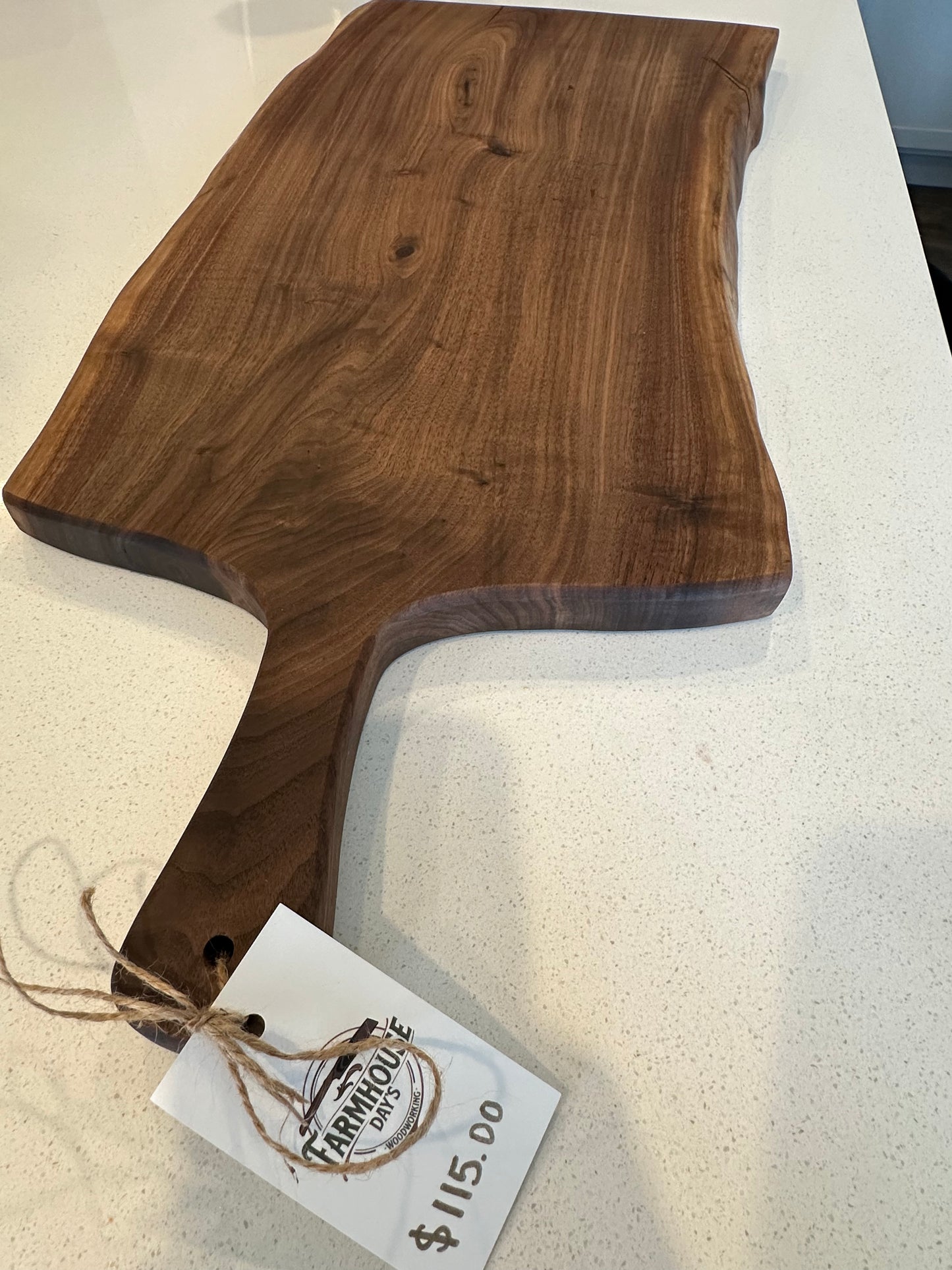 Live Edge Walnut Paddle Charcuterie Board